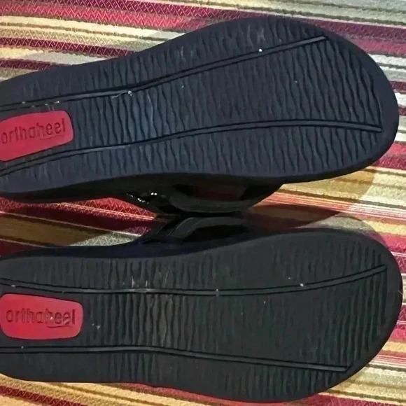 WOMENS ORTHAHEEL BLACK PATENT FLIP FLOP - Picture 10 of 13